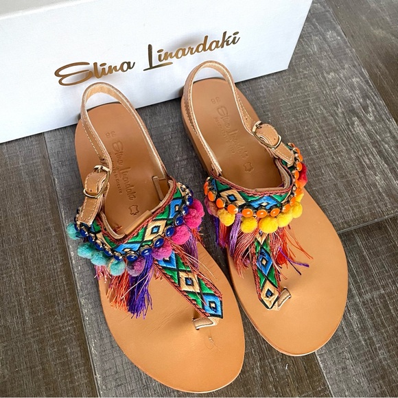 Elina Linardaki NIBDizzy Parrot Sandals Sz 38